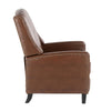 Stanley - Recliner - Black Wood, Brown Faux Leather