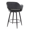 Margarite - 26" Fixed-Height Counter Stool With Swivel - Matte Black Metal (Set of 2)