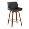 Santi - 25" Fixed-Height Counter Stool With Swivel - Walnut Wood (Set of 2)