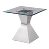 Jenny - Glass Top Stainless Steel Table