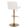 Santi - Upholstered Adjustable Barstool With Swivel And Rounded T Footrest (Set of 2) - Gold Metal