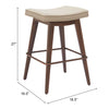 Divat Counter Stool Beige & Walnut — Set of 2