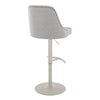 Studded - Marcel Adjustable Barstool (Set of 2) - Pearl Grey Metal