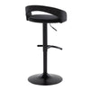 Grotto - Upholstered Adjustable Barstool - Black Metal Base