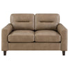 Scotland - Faux Leather Upholstered Track Arm Loveseat