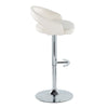 Grotto - Upholstered Adjustable Barstool - Chrome Metal Base