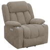 Houston Upholstered Power Lift Recliner Camel — product view 1