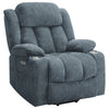 Houston Upholstered Power Lift Recliner Slate Blue — product view 1