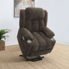 Houston Upholstered Power Lift Recliner Dark Brown — product view 4