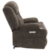 Houston Upholstered Power Lift Recliner Dark Brown — product view 12