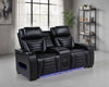 Zuma Dual Power Reclining Loveseat with Bluetooth and Storage Black — product view 2