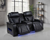 Zuma Dual Power Reclining Loveseat with Bluetooth and Storage Black — product view 3