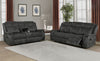 Lawrence 2-piece Upholstered Reclining Sofa Set Charcoal — product view 1