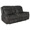 Lawrence 2-piece Upholstered Reclining Sofa Set Charcoal — product view 4