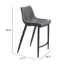 Magnus Counter Stool Dark Gray & Black — Set of 2