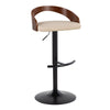 Grotto - Adjustable Barstool - Black Metal, Walnut Wood