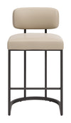 Velar Counter Stool Beige & Gray — Set of 2