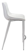 Magnus Counter Stool (Set of 2) White & Silver — Set of 2