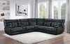 Hewitt Leather Dual Power Reclining Sectional Sofa Black — product view 2