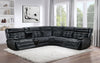 Hewitt Leather Dual Power Reclining Sectional Sofa Black — product view 1