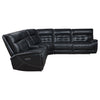 Hewitt Leather Dual Power Reclining Sectional Sofa Black — product view 7