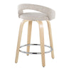 Grotto - 30.5" Upholstered Fixed-Height Counter Stool (Set of 2) - Natural Wood Base
