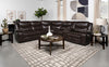 Sycamore Upholstered Power Reclining Sectional Sofa Brown — product view 1
