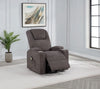 Louie Chenille Upholstered Power Lift Massage Chair Brown — product view 3