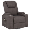 Louie Chenille Upholstered Power Lift Massage Chair Brown — product view 1