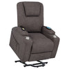 Louie Chenille Upholstered Power Lift Massage Chair Brown — product view 5