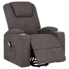 Louie Chenille Upholstered Power Lift Massage Chair Brown — product view 6