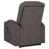 Louie Chenille Upholstered Power Lift Massage Chair Brown — product view 9