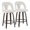 Ava - Upholstered Fixed-Height Barstool (Set of 2) - Walnut Glazed Wood Base