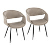 Curvo - Upholstered Chair (Set of 2) - Black Metal Legs