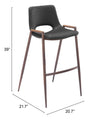 Desi Barstool (Set of 2) Black & Walnut — Set of 2