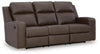 Lavenhorne Reclining Sofa with Drop Down Table - Umber