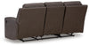Lavenhorne Reclining Sofa with Drop Down Table - Umber