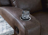 Lavenhorne Reclining Sofa with Drop Down Table - Umber
