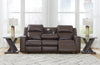 Lavenhorne Reclining Sofa with Drop Down Table - Umber