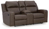 Lavenhorne Reclining Loveseat with Console - Umber