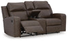Lavenhorne Reclining Loveseat with Console - Umber