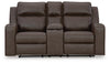 Lavenhorne Reclining Loveseat with Console - Umber