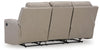 Lavenhorne Reclining Sofa with Drop Down Table - Pebble