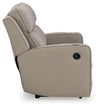 Lavenhorne Reclining Sofa with Drop Down Table - Pebble