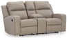 Lavenhorne Reclining Loveseat with Console - Pebble