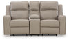Lavenhorne Reclining Loveseat with Console - Pebble