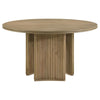Adina - 53" Round Wood Dining Table - Distressed Light Brown