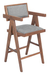 Delhi Counter Stool Gray & Walnut — Set of 2