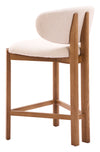 Rosetta Counter Stool Beige & Walnut — Set of 2
