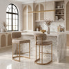 Velar Counter Stool Beige & Bronze — Set of 2